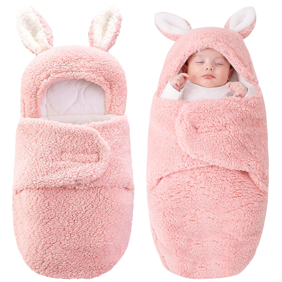 Yoolhamy baby swaddle with rabbit ears hood for cozy swaddling