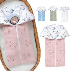 Yoolhamy heart-dots swaddle pink for secure, cozy newborn naps