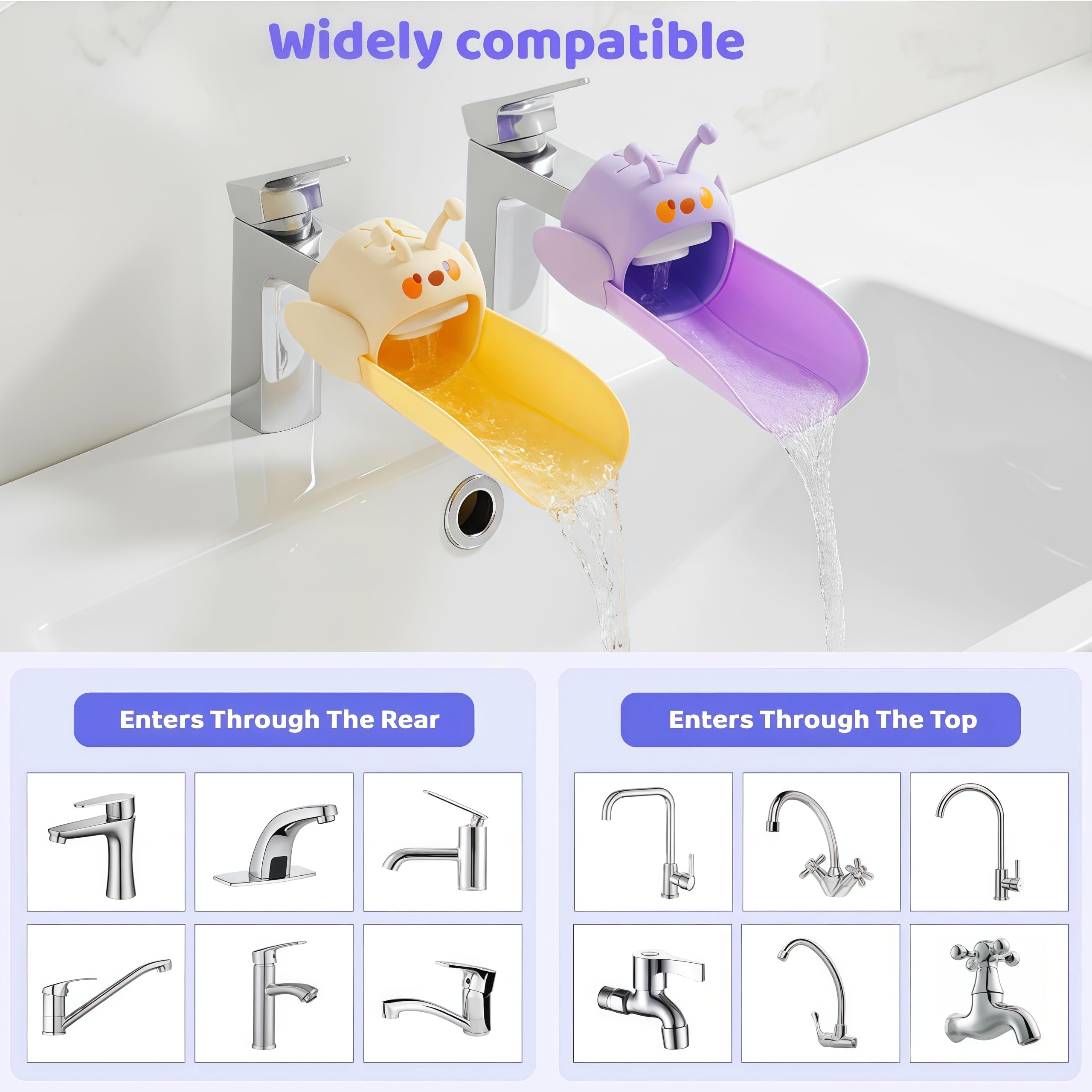 Yooreps splash-proof design reduces spray on sleeves and countertops.