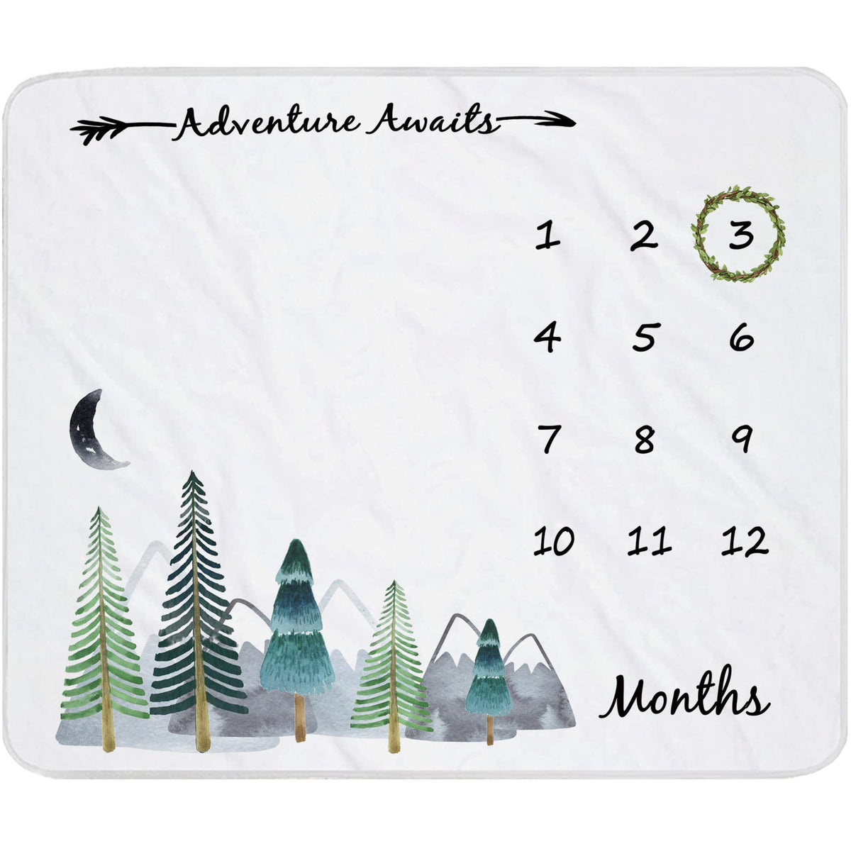 Yoothy baby milestone blanket with mountain design for monthly photos