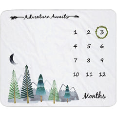Yoothy baby milestone blanket with mountain design for monthly photos