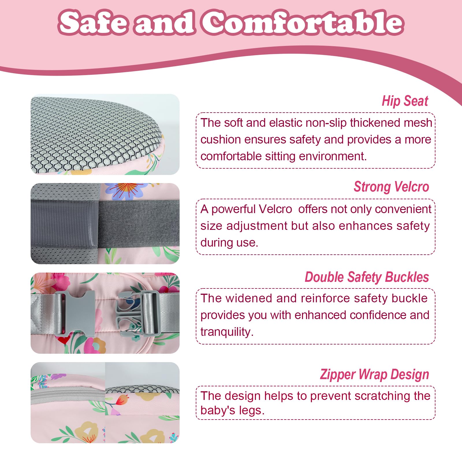 Pockets and storage layout for diapers, keys, and bottles