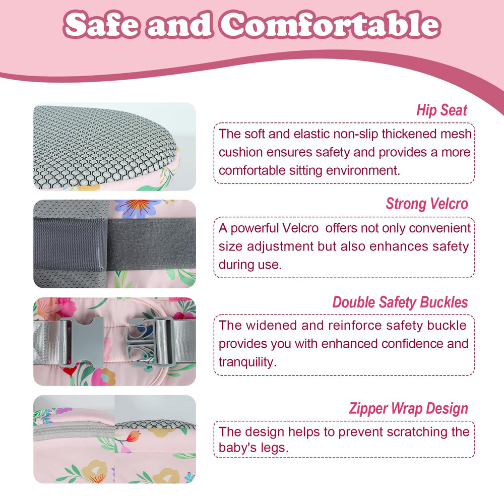 Pockets and storage layout for diapers, keys, and bottles