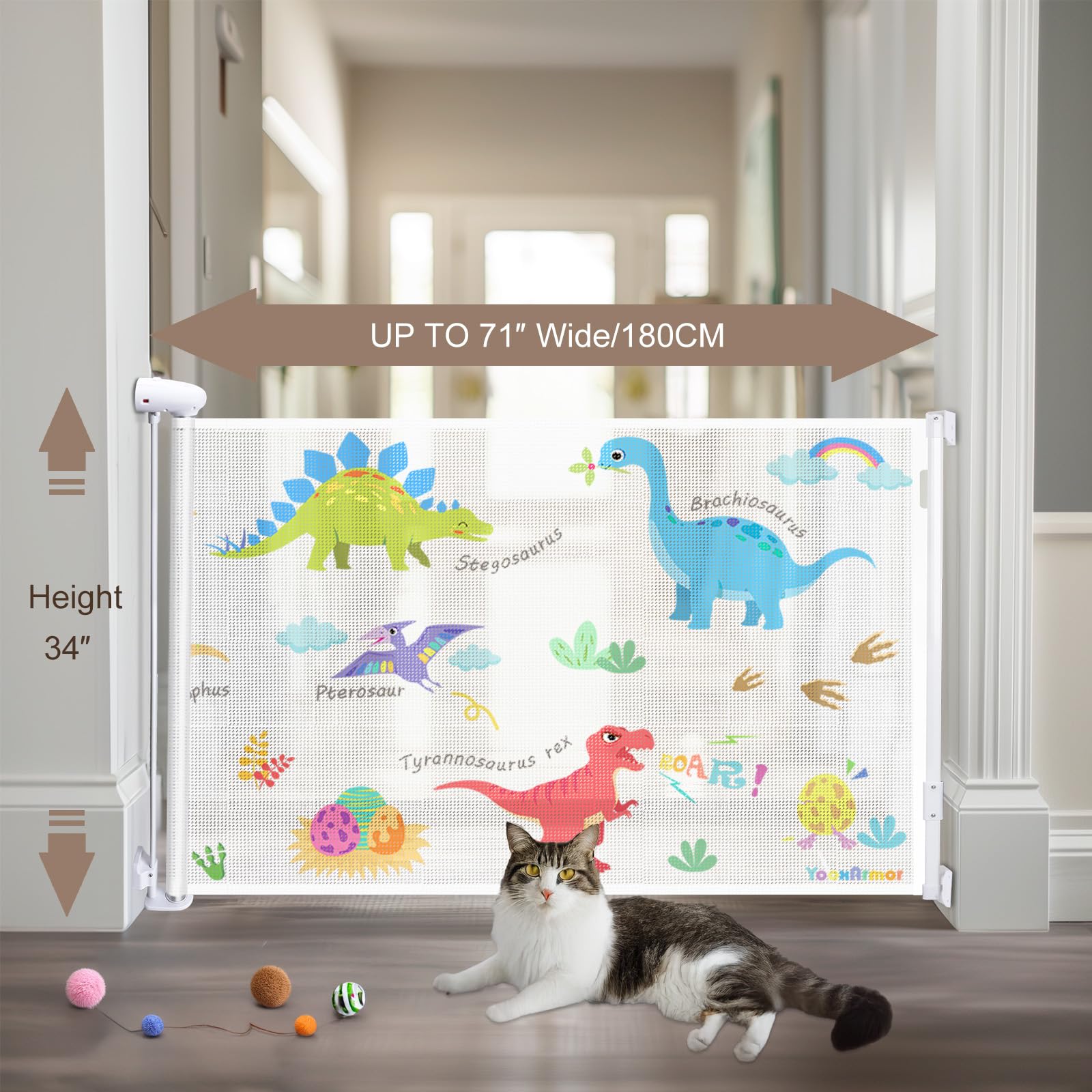 YooxArmor dog and baby gate suitable for stairs, doorways, and hallways