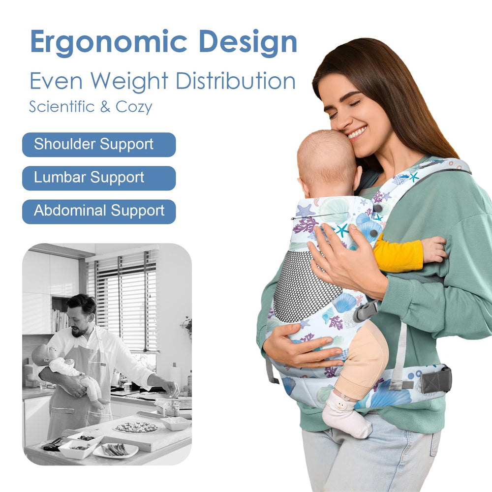 YooxArmor Embrace back carry mode enables easy long days with baby.