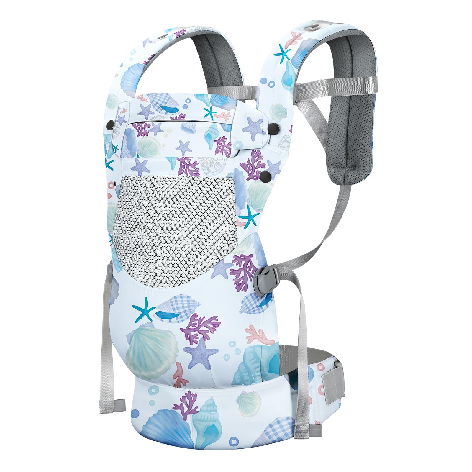 YooxArmor Embrace hip-friendly position promotes comfort for baby.