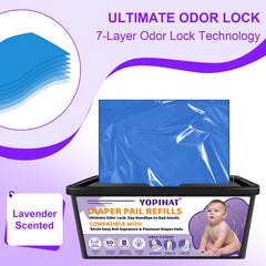 Yopinat refills holding up to 2800 newborn diapers for extended use.