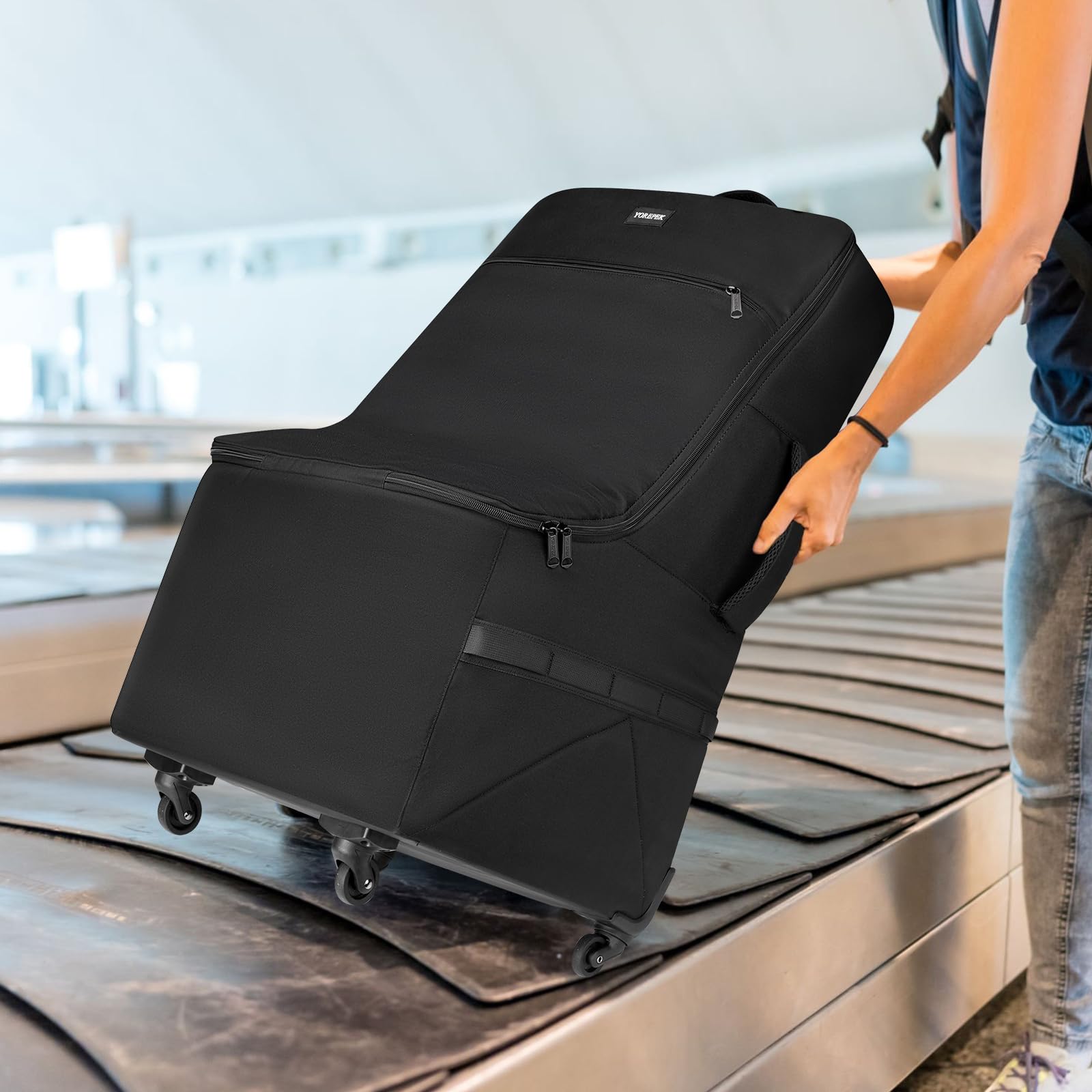 YOREPEK bag dimensions 18 x 17 x 27.5 inches fit many seats.