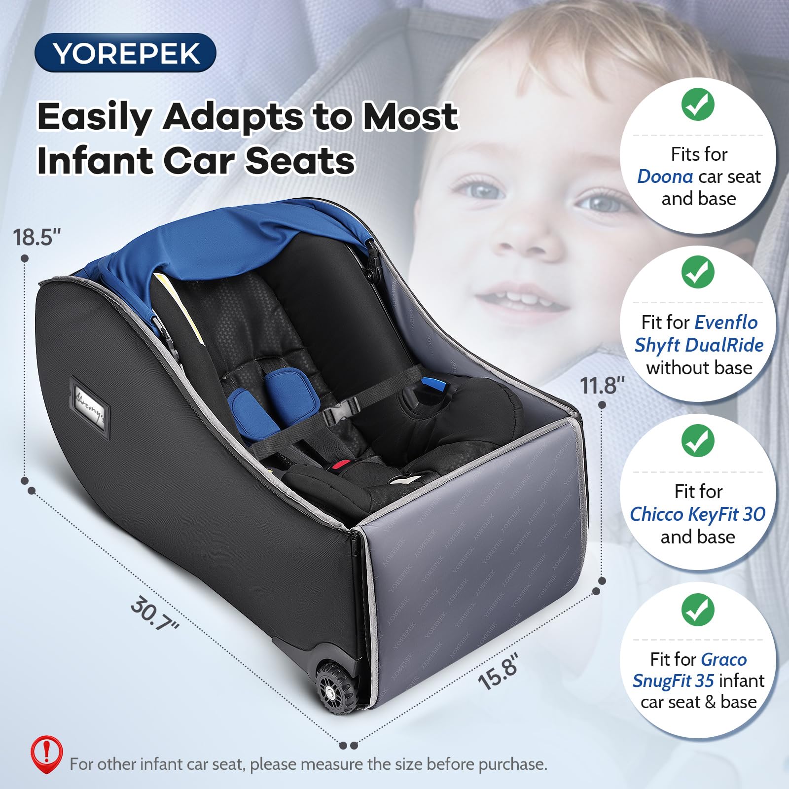 YOREPEK bag with side pocket for quick access to baby essentials during transit
