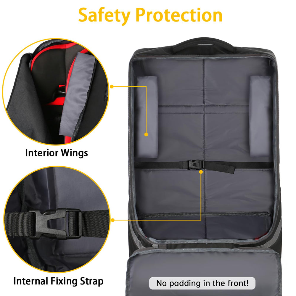 YOREPEK car seat travel bag interior fixing strap secures the seat during transit