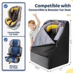 YOREPEK car seat travel bag with a top handle for easy gate-check travel.