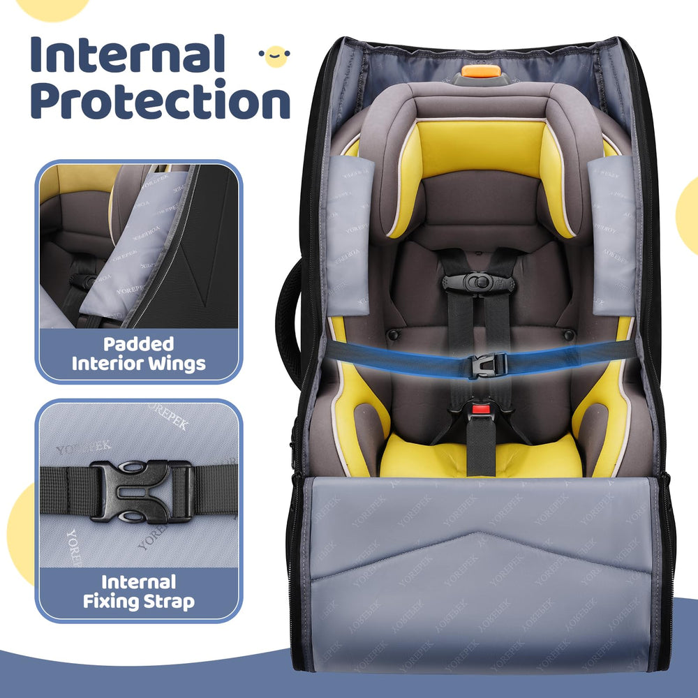 YOREPEK bag with double zippers for secure check-in and retrieval.