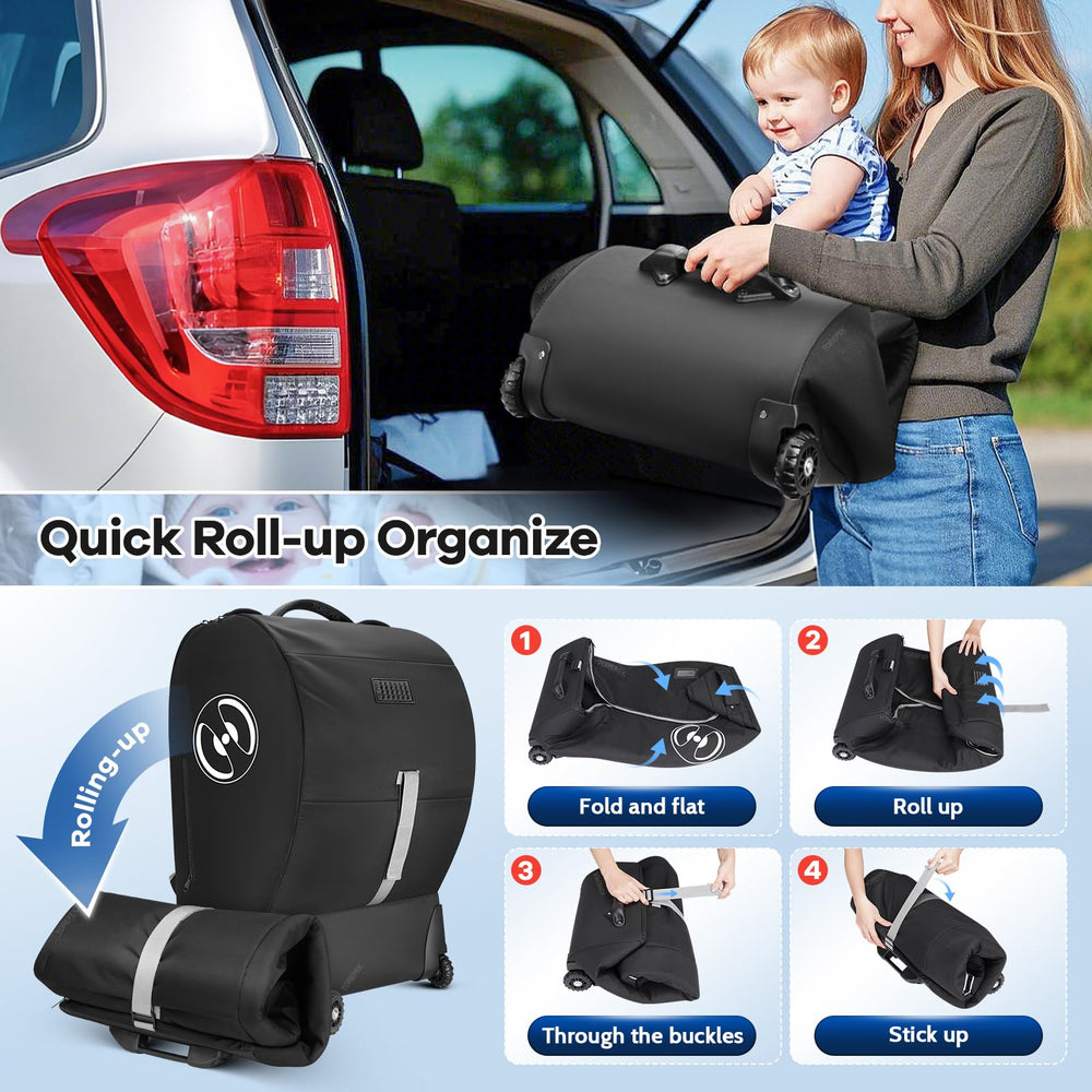 YOREPEK car seat backpack folds compactly for easy storage
