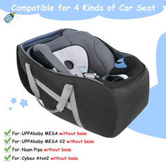 YOREPEK padded car seat travel bag bottom bumpers stabilize on the ground.