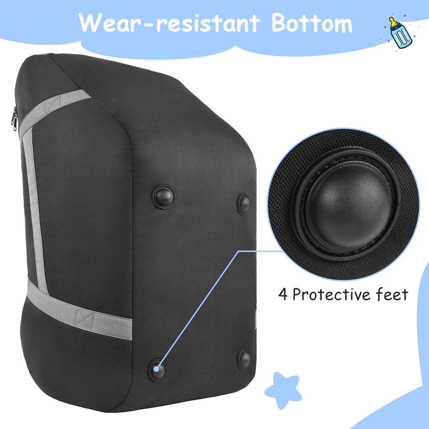 YOREPEK padded car seat travel bag padded handles enhance comfortable carrying.