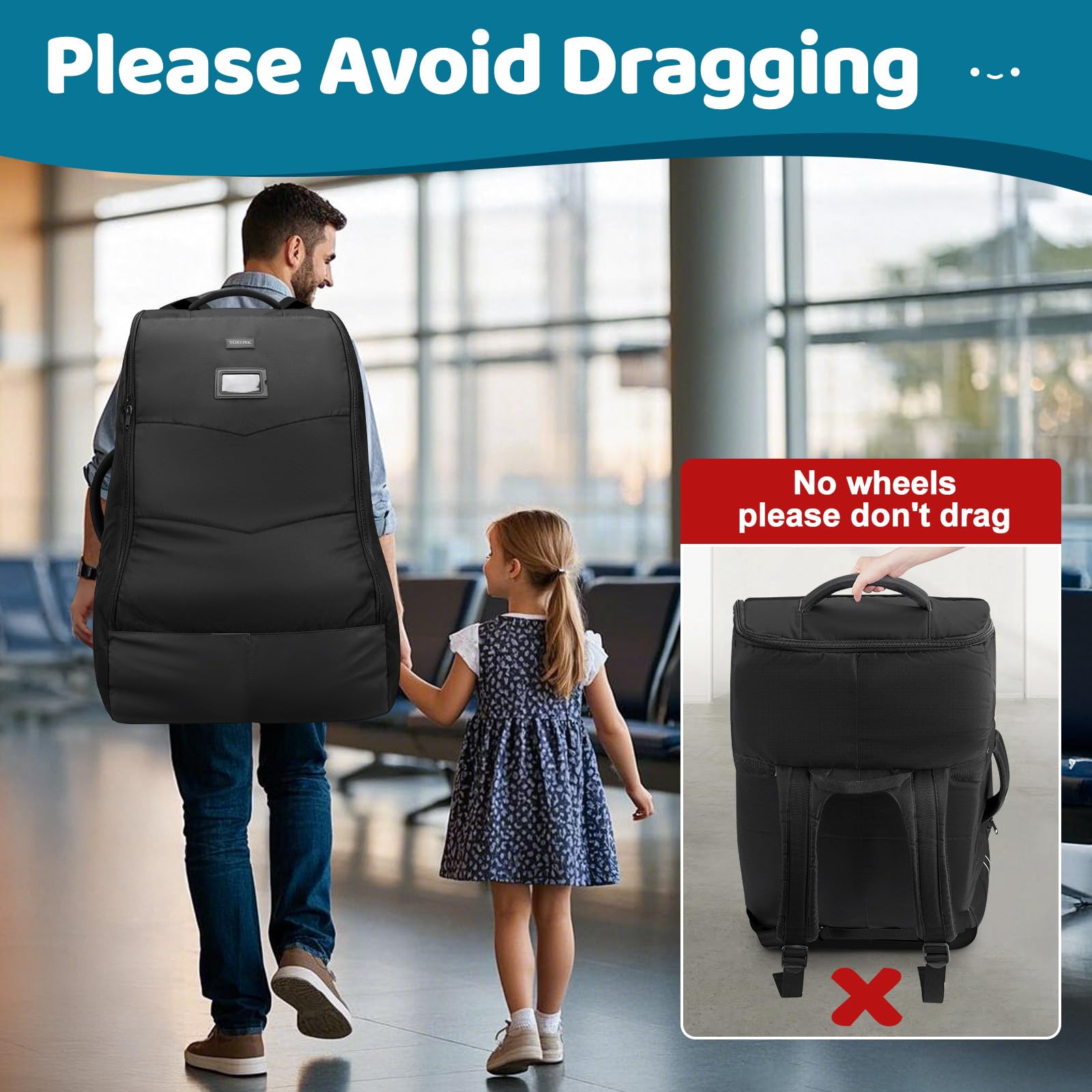 YOREPEK side zipper pocket keeps wipes and bottles handy