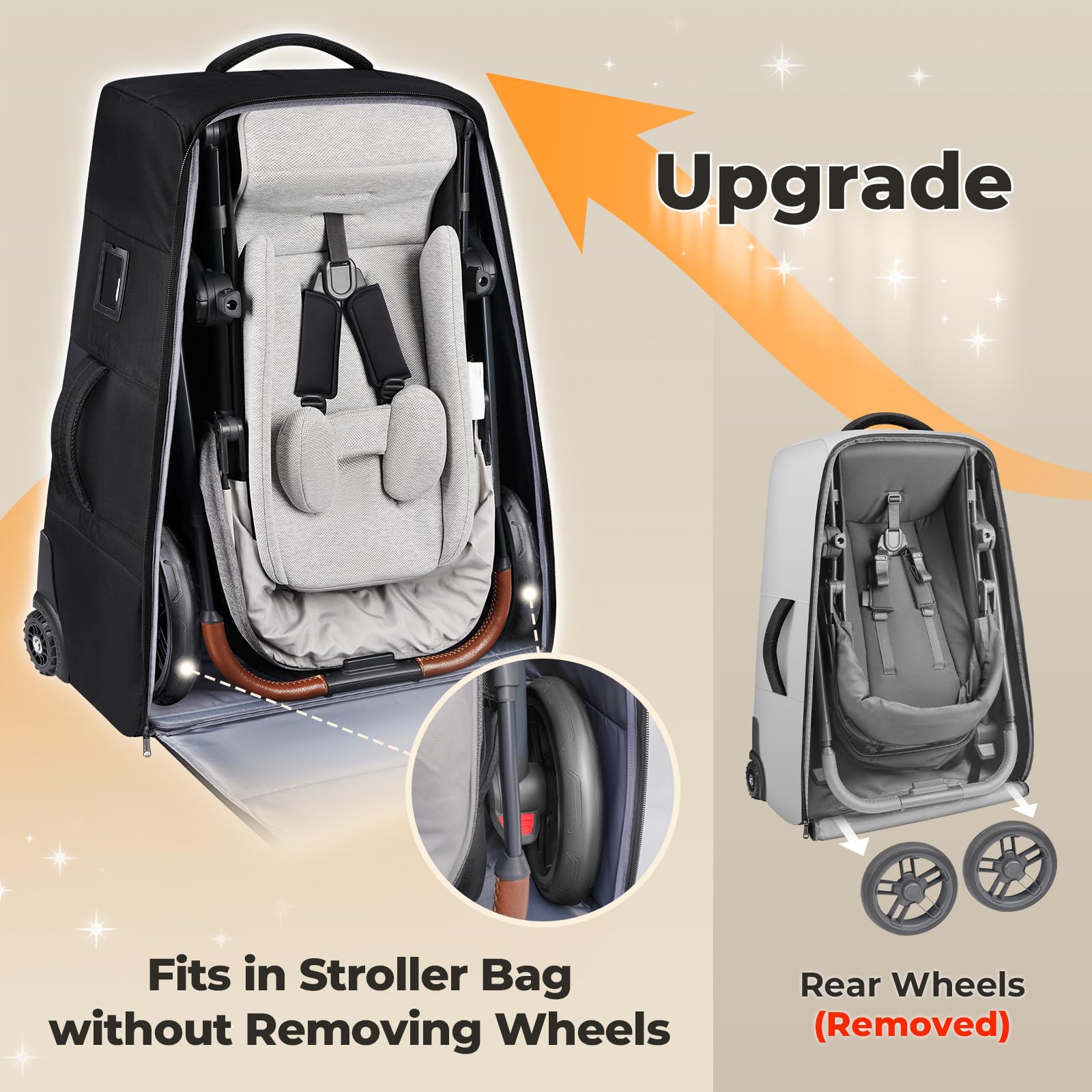 YOREPEK stroller bag interior compartments organize bumper and essentials.