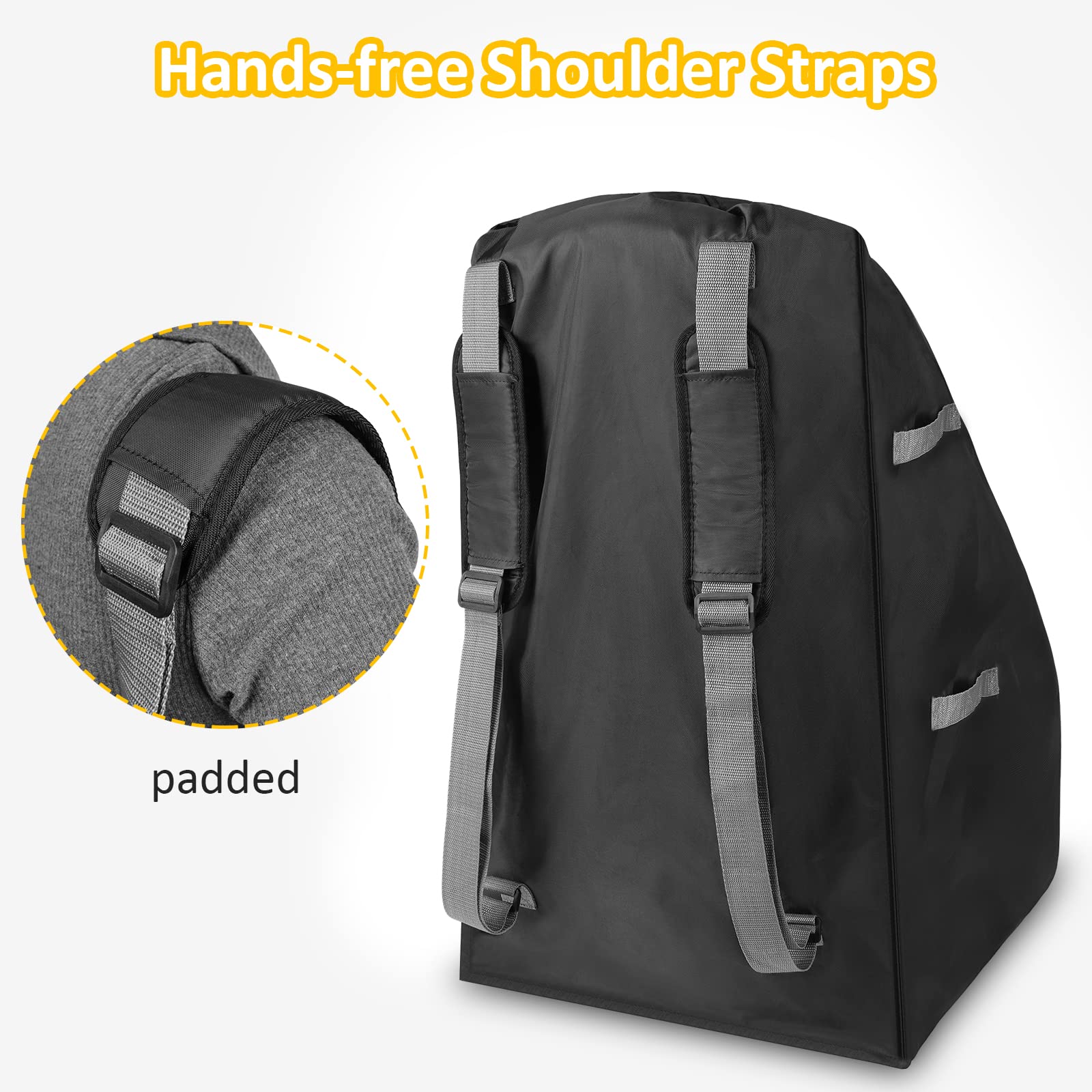 YOREPEK drawstring-closure car seat bag keeps contents secure throughout transit