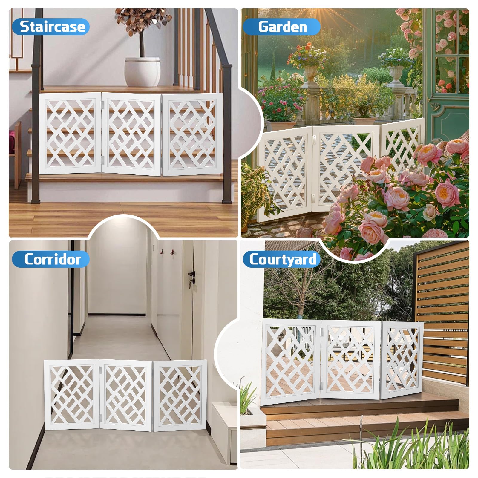 YORWHIN cut-out 16in dog gate quick setup saves time during busy days.