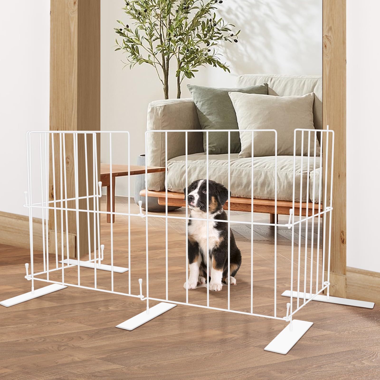 YORWHIN Free standing pet gate foldable design for easy repositioning