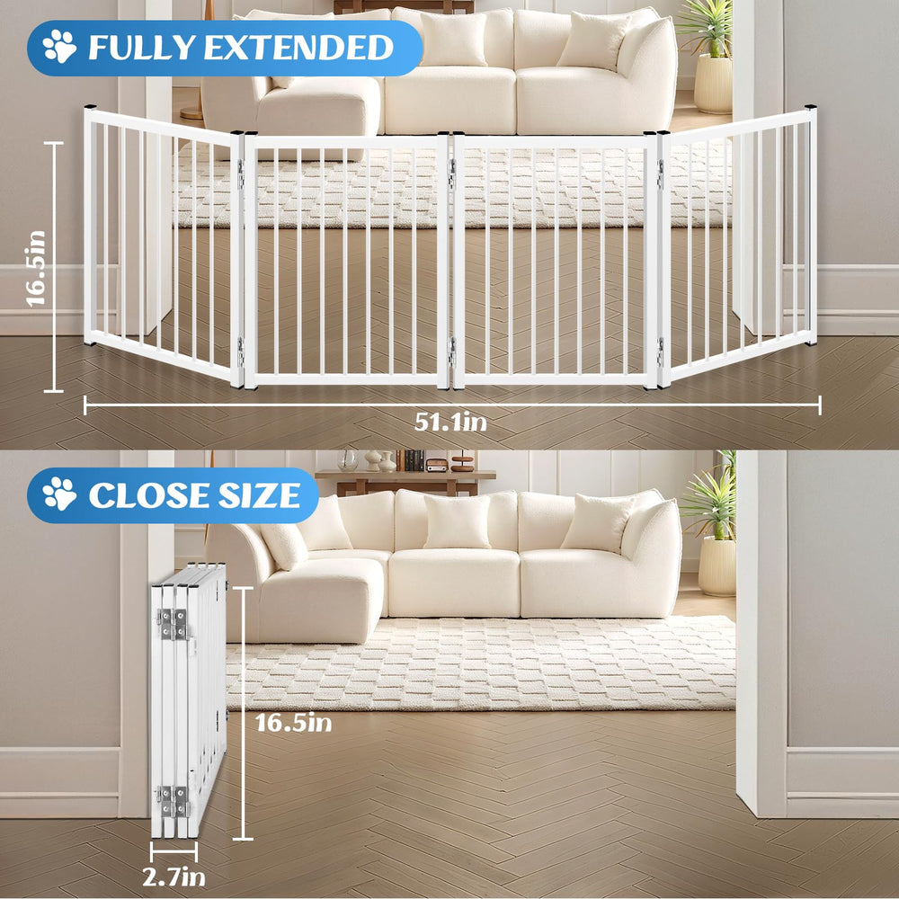 YORWHIN metal dog gate offers durable support for daily life with pets.