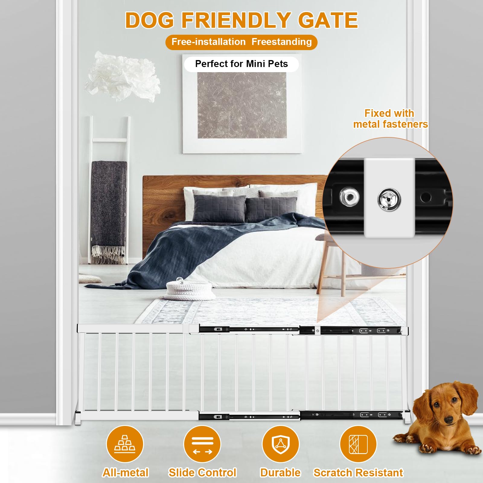 YORWHIN lightweight 7.8 lb gate is easy to move between rooms.