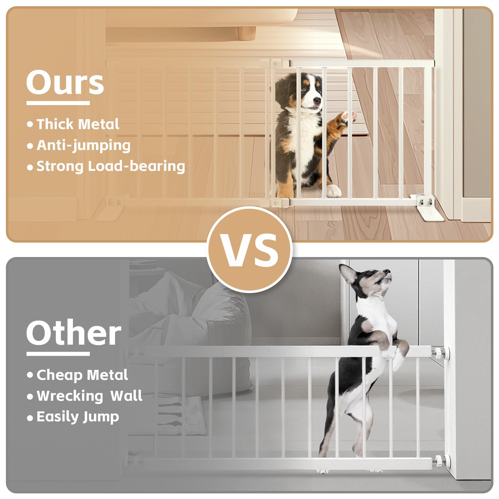 YORWHIN thirteen-inch-tall dog gate facilitates easy stepping over and quick access.