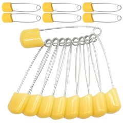 YOSAWA plastic-head diaper pins in orange with safe locking closure for secure fastening.