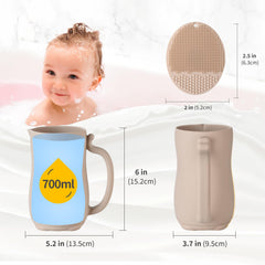 YOSEGOOTER bath cup featuring ergonomic handle for safe pouring