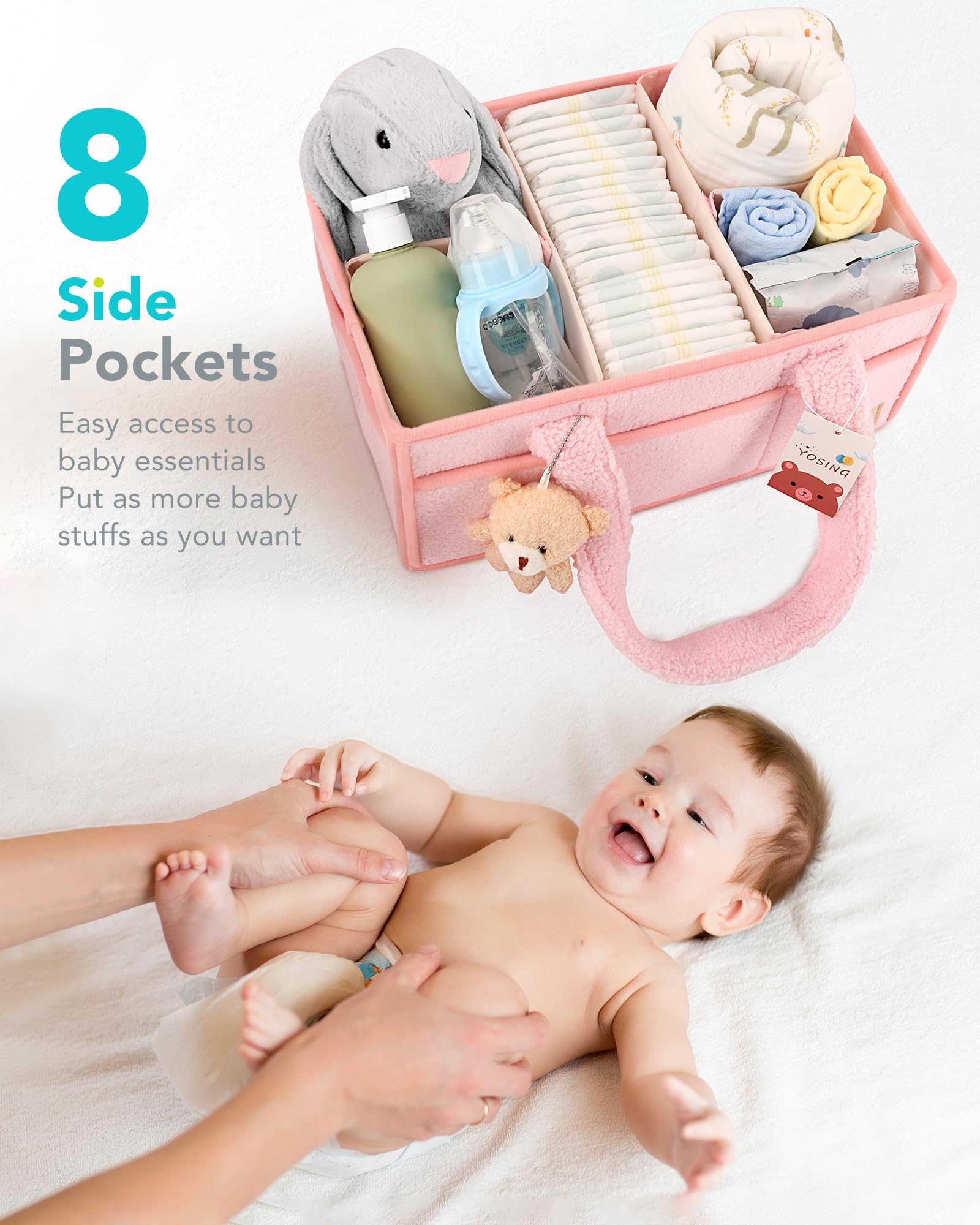 YOSING Diaper Caddy doubles as a toy box after baby grows.