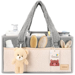 YOSING diaper caddy in plush fabric designed for cozy diaper changes