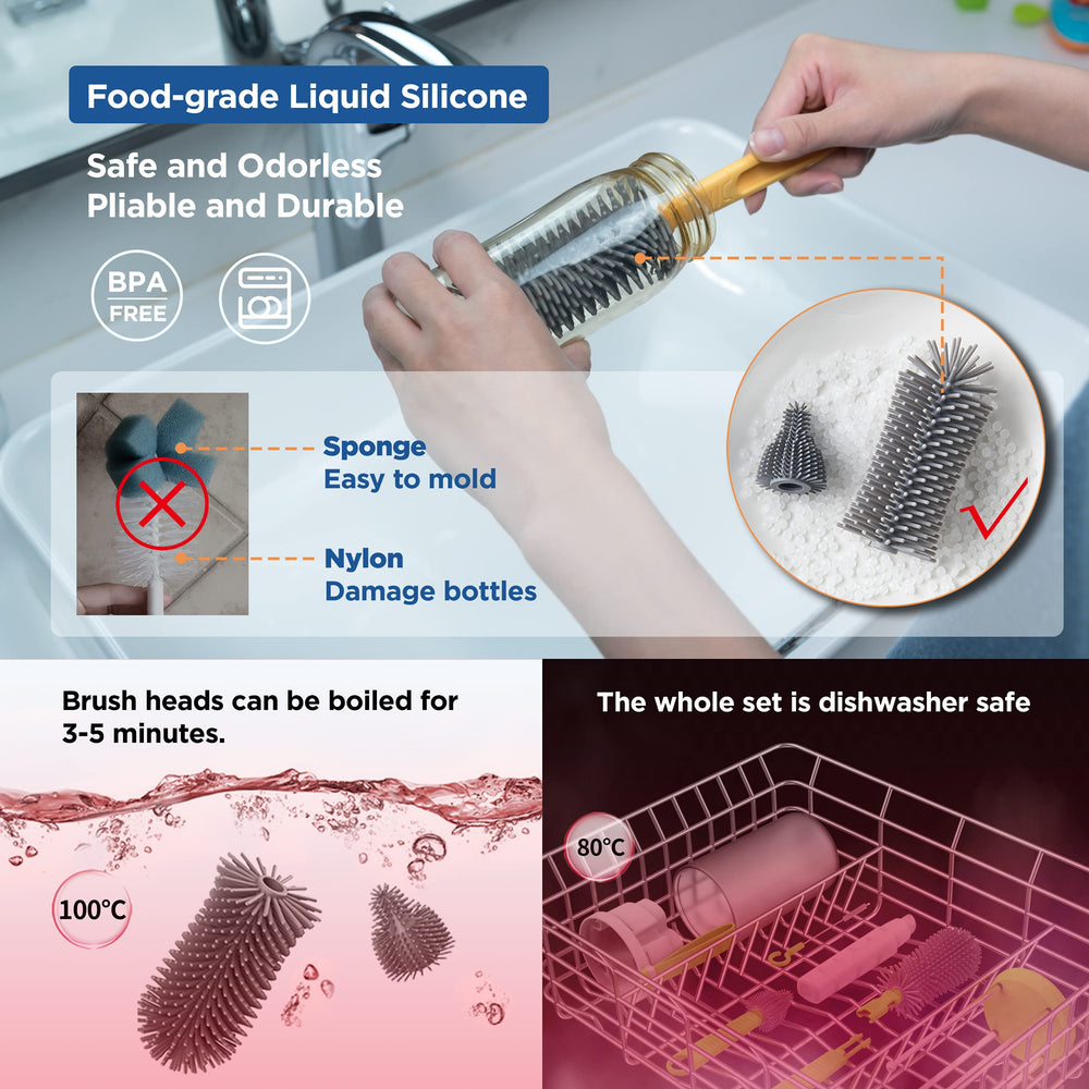 YOTIME bottle drying rack with magnetic lid speeds air-drying