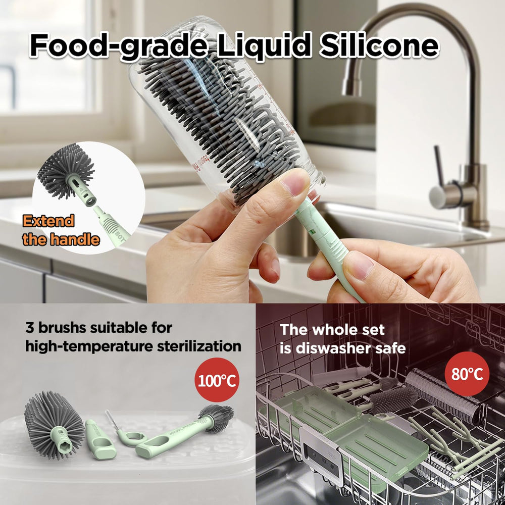 YOTIME foldable drying rack stores compactly and dries brushes quickly.