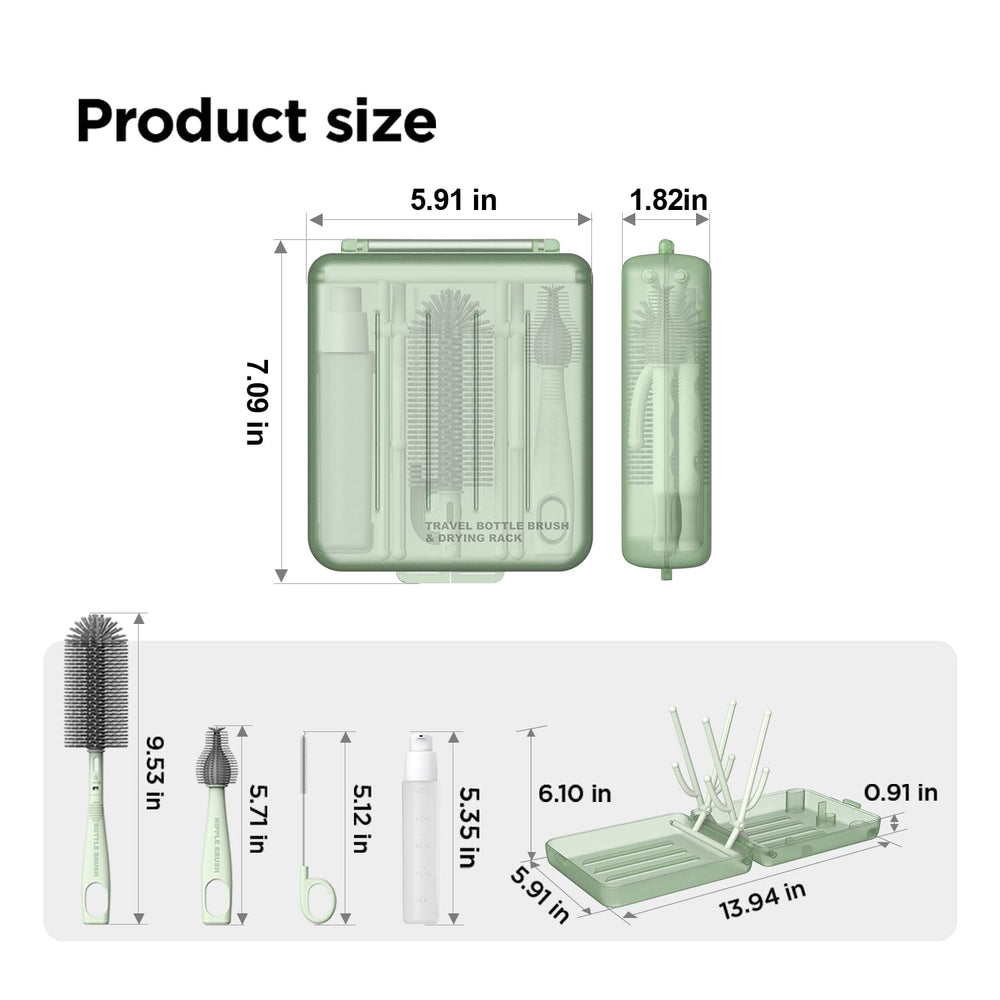 YOTIME leak-proof drying tray contains water during bottle and brush drying.