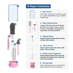 YOTIME nipple brush with silicone bristles reaches tight corners.