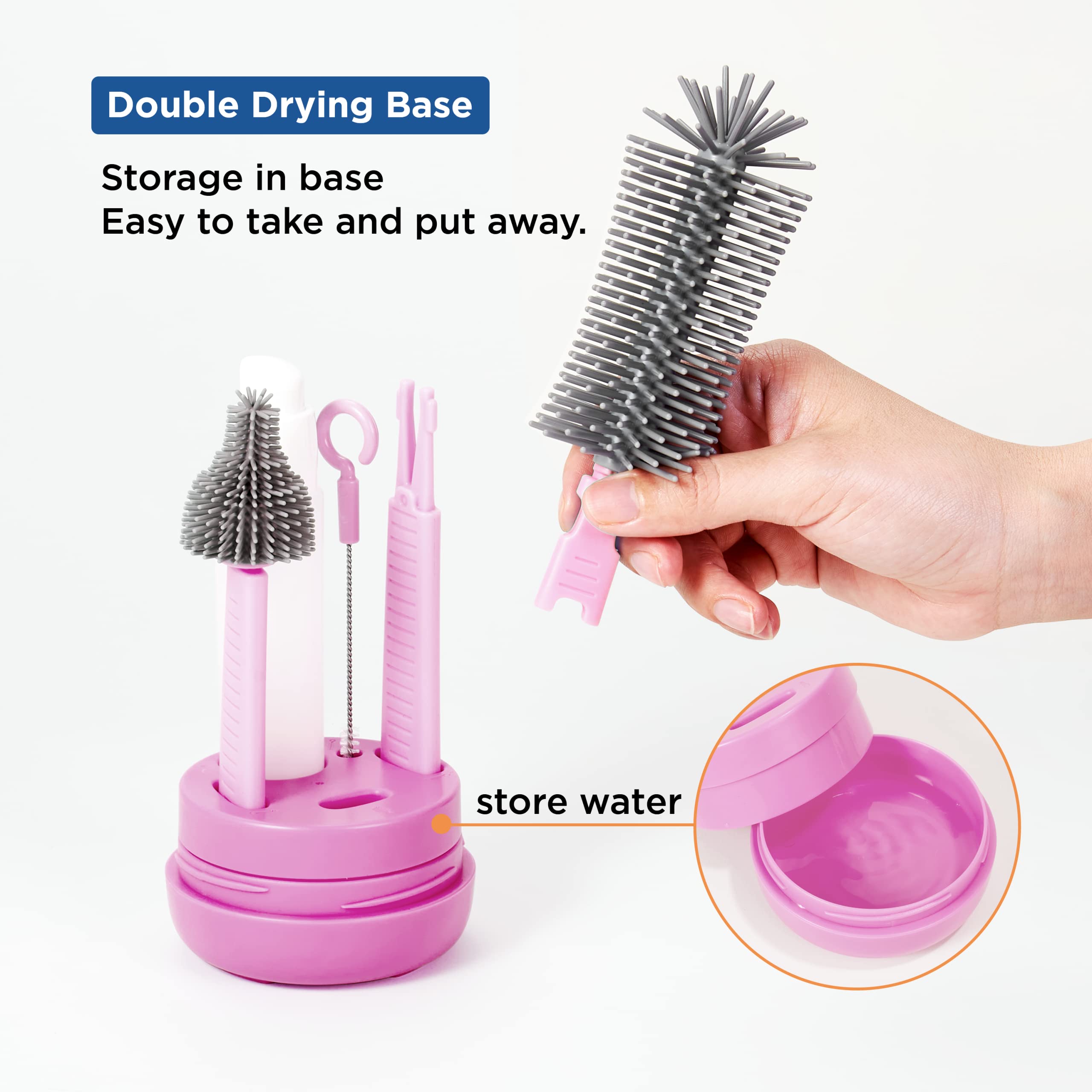 YOTIME straw brush with nylon bristles clean straw openings.