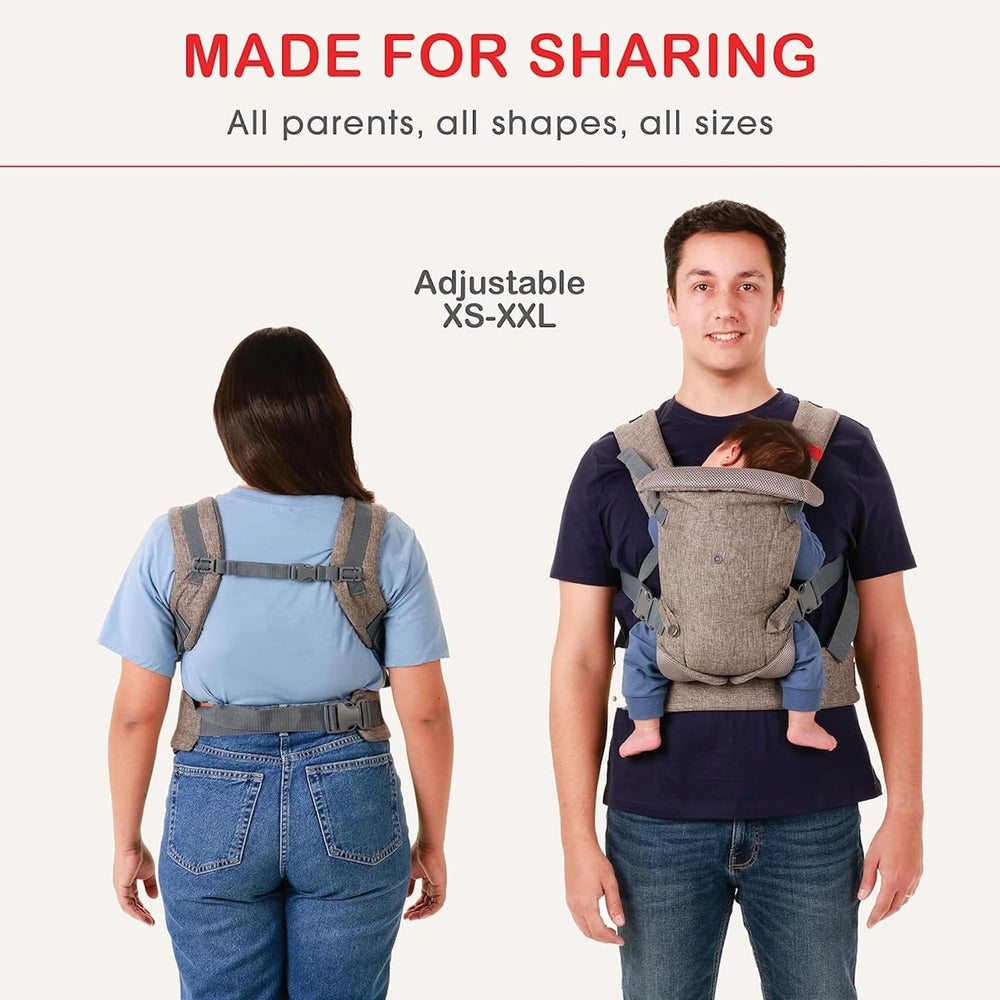 YOU+ME 3D mesh breathable panels keep both wearer and baby cool during longer wear.