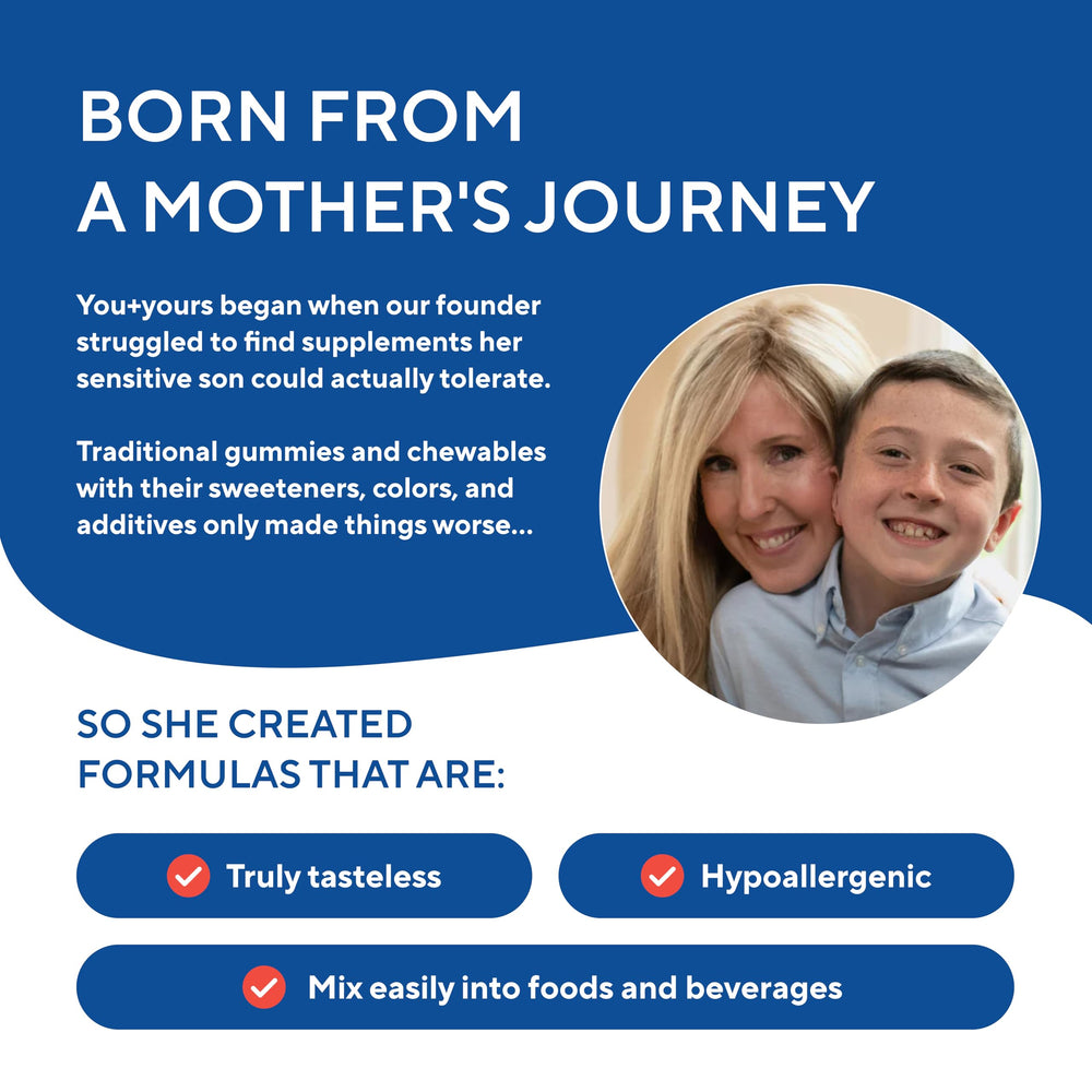 You+yours 30 servings pack provides long-term supplement access for families.