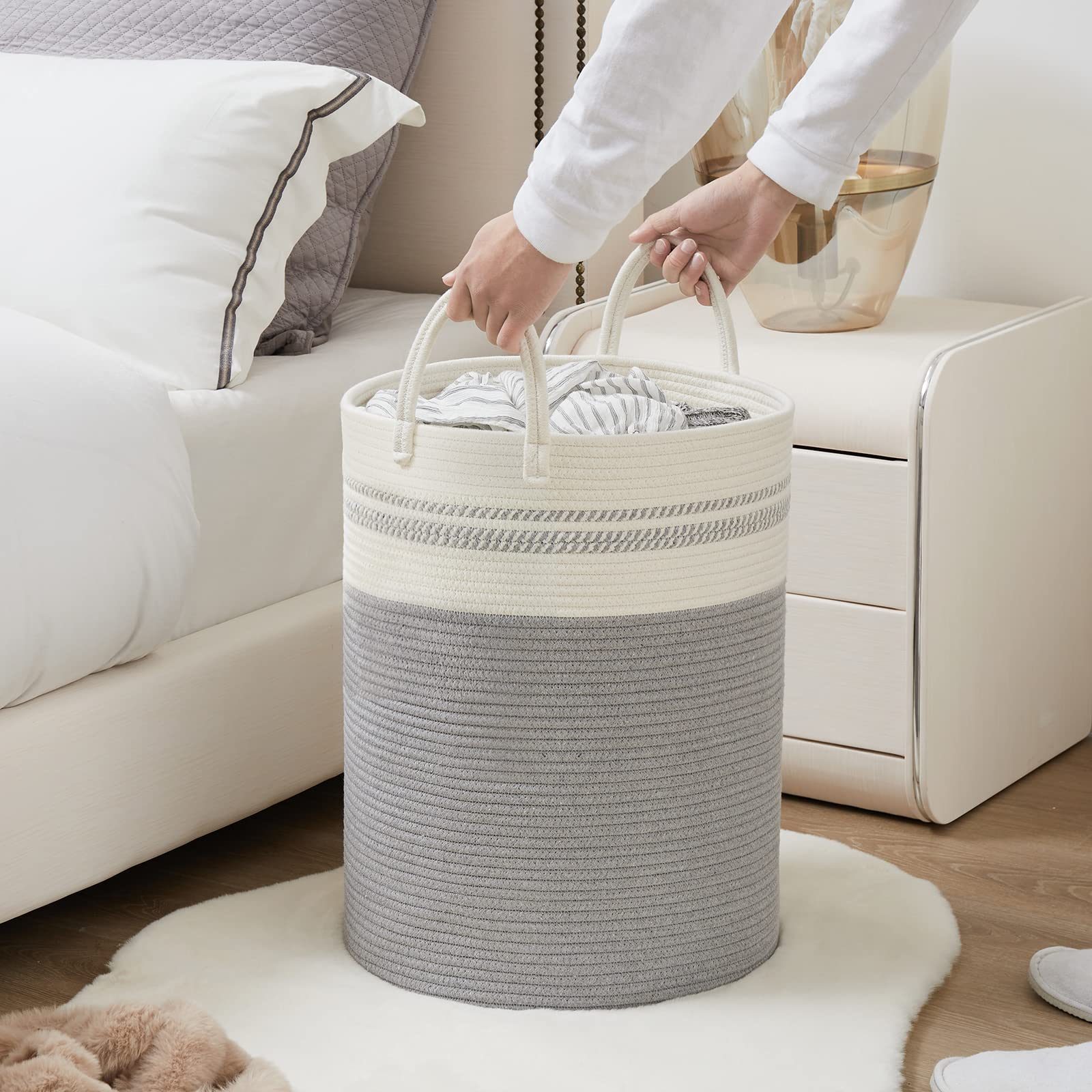 YOUDENOVA baby room hamper keeps soft items neatly stored