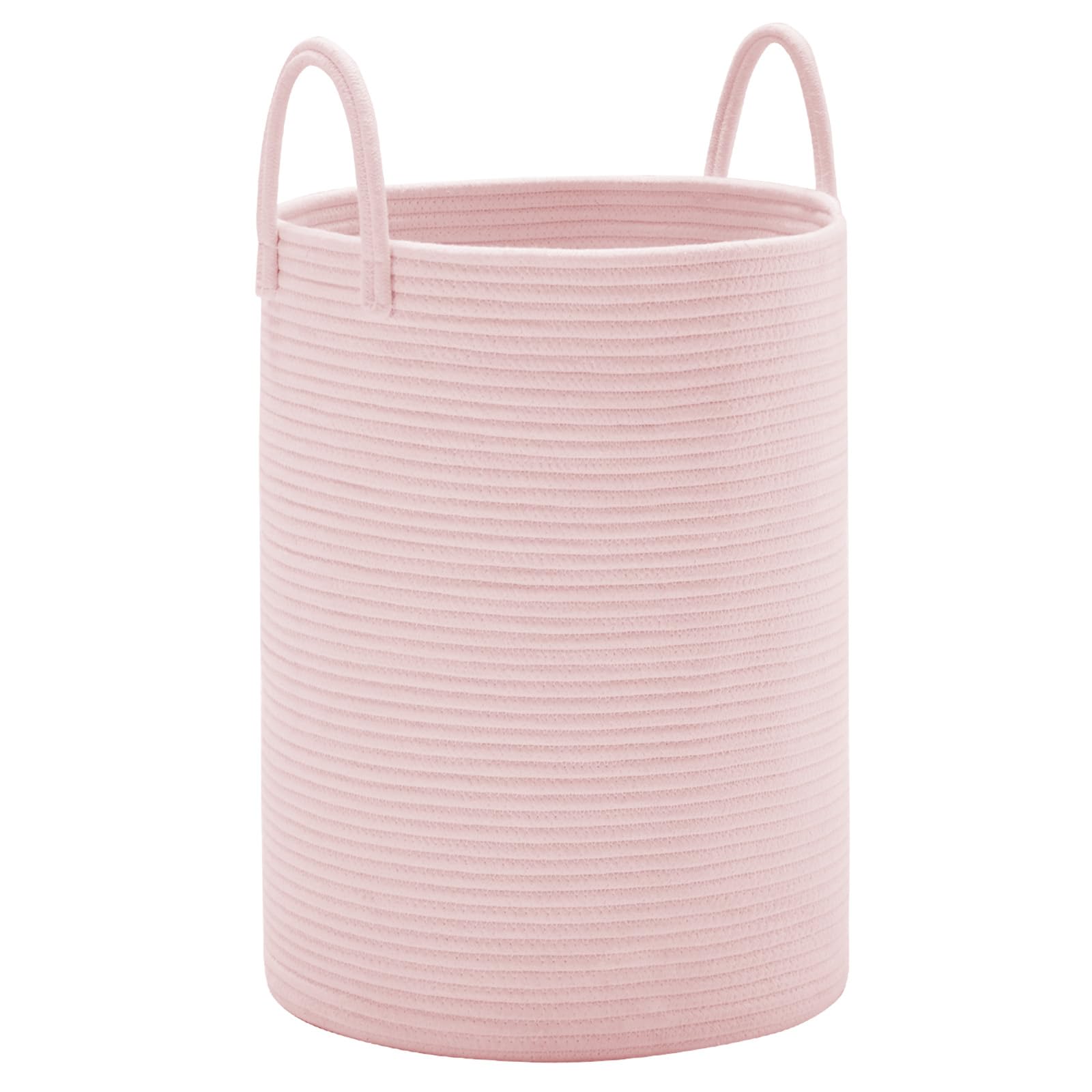 YOUDENOVA baby room storage hamper keeps towels and toys neatly organized.