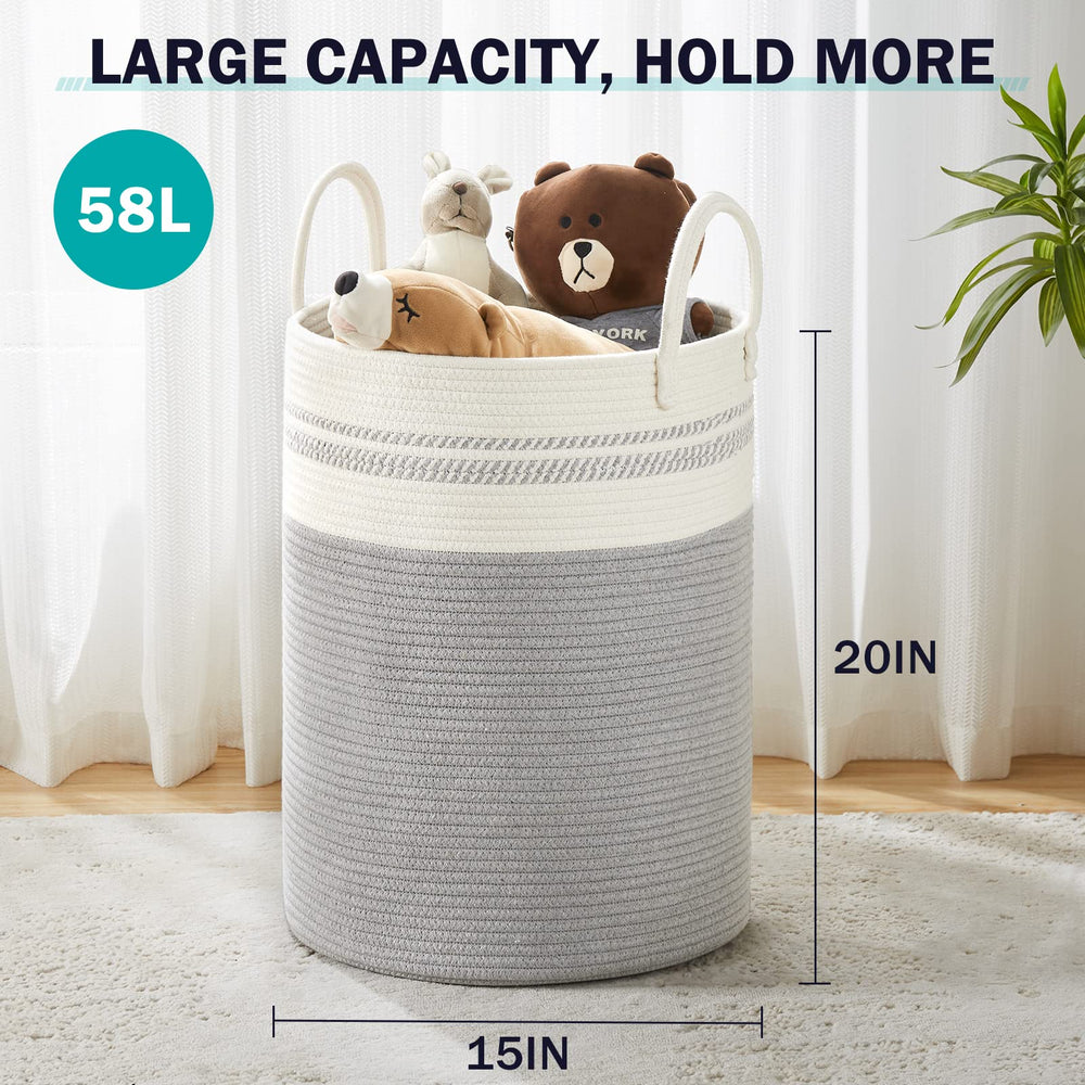 YOUDENOVA foldable rope hamper designed for space-saving storage