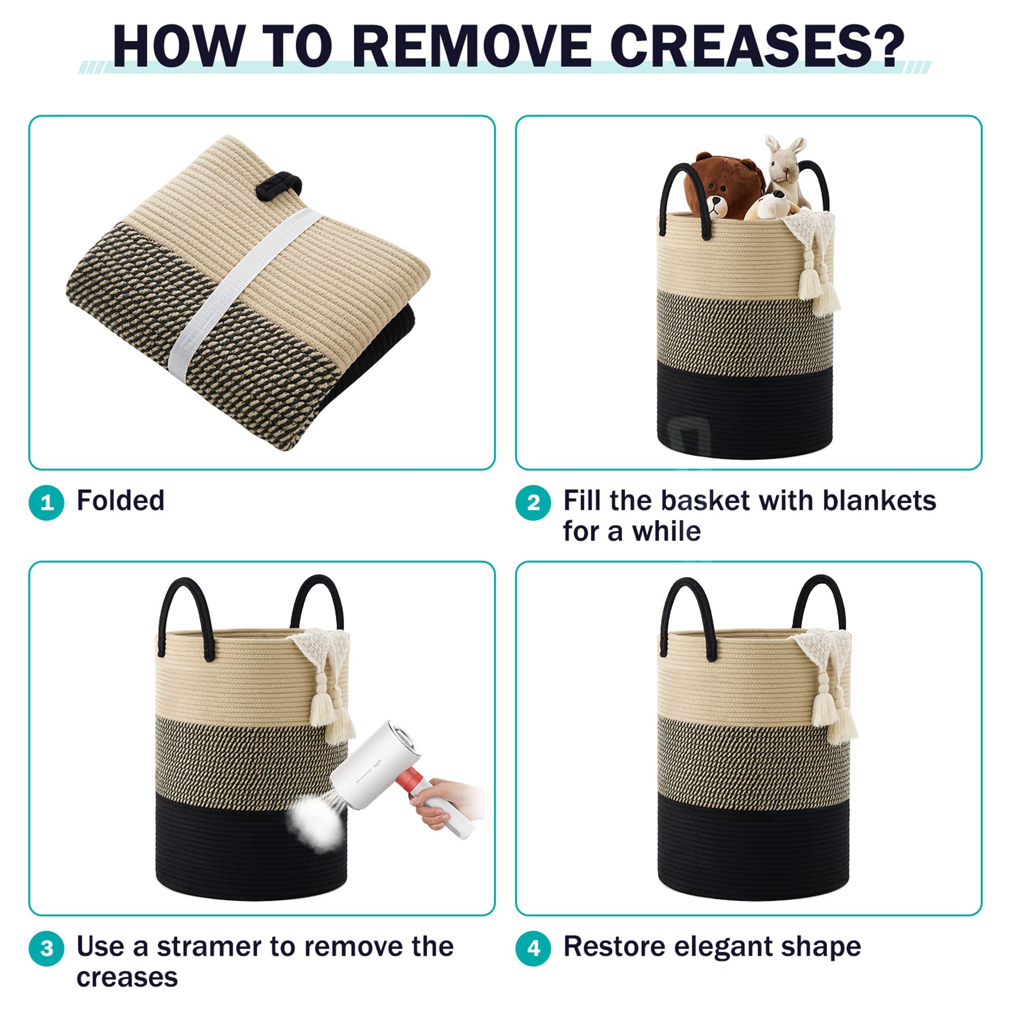 YOUDENOVA sturdy-handles hamper supports heavy loads during laundry trips