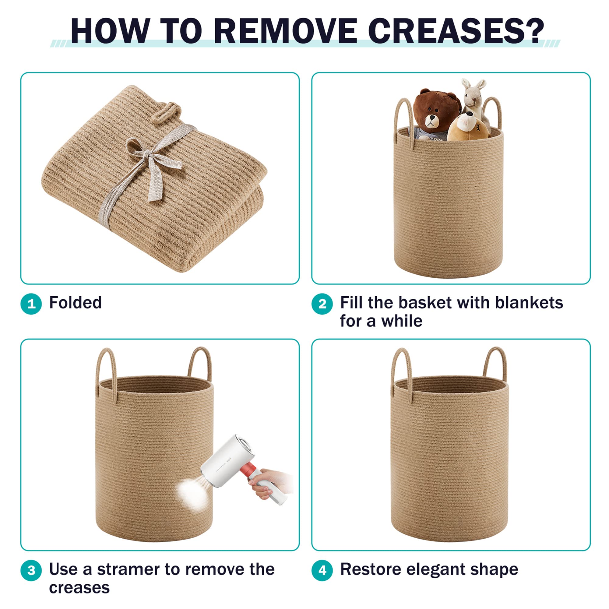 YOUDENOVA jute rope hamper bedroom-setup demonstrates versatile home organization