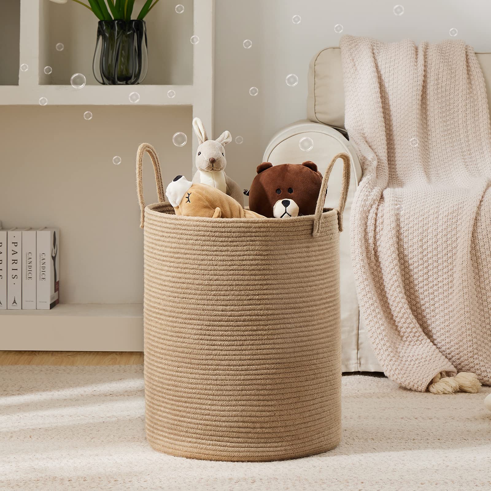 YOUDENOVA jute rope weave close-up highlighting natural texture for durable storage