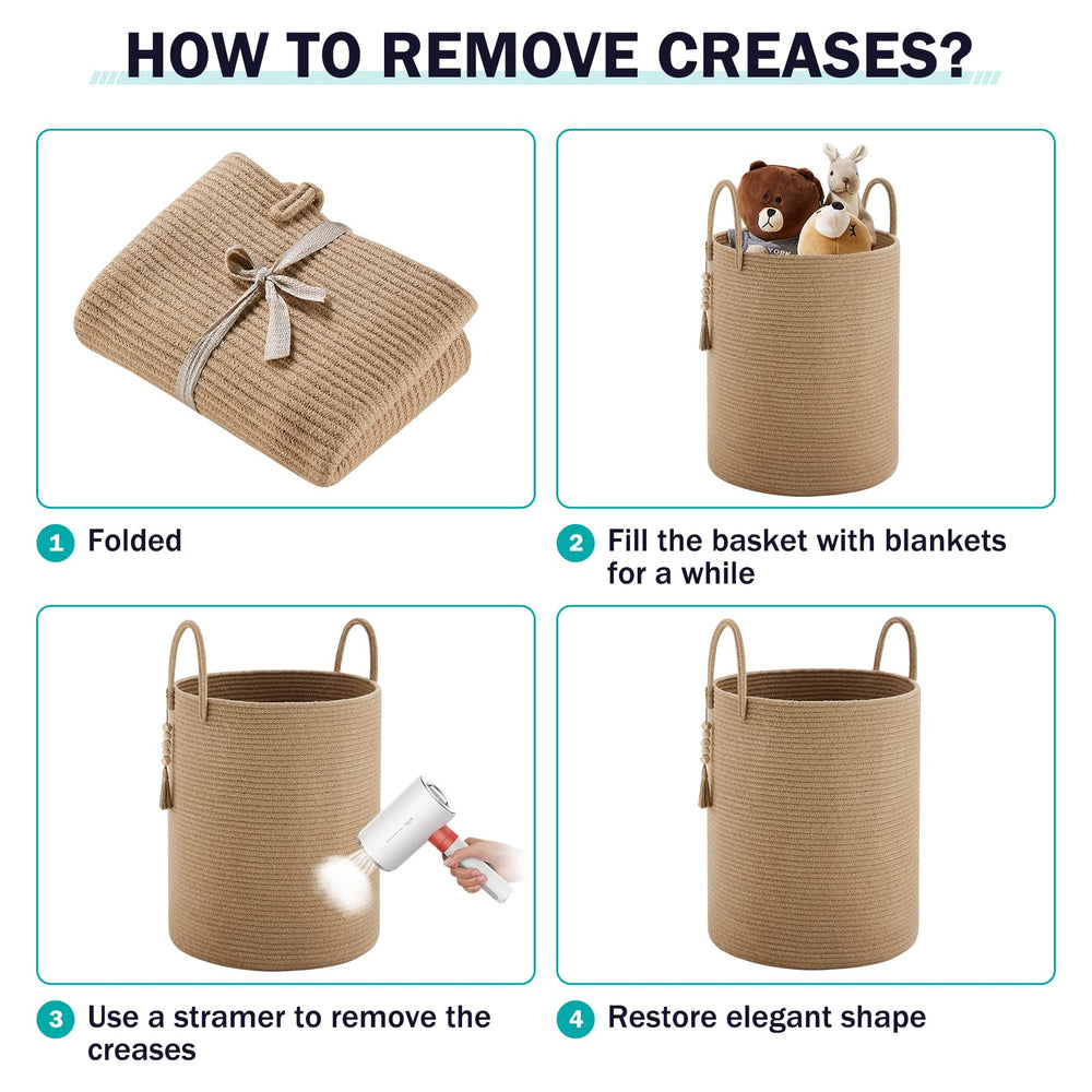 YOUDENOVA jute rope hamper toy-storage keeps living areas tidy