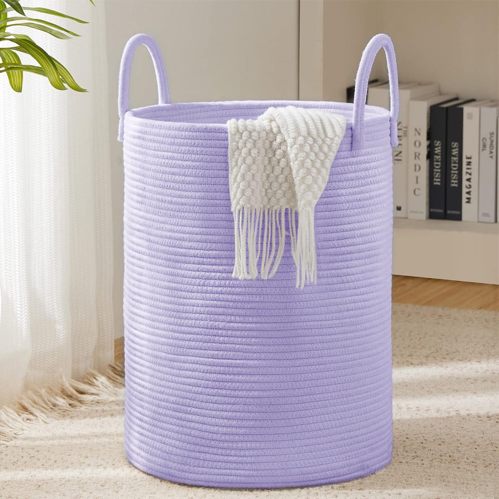 YOUDENOVA 58L tall laundry hamper in woven design for organized laundry in bedrooms and laundry rooms.