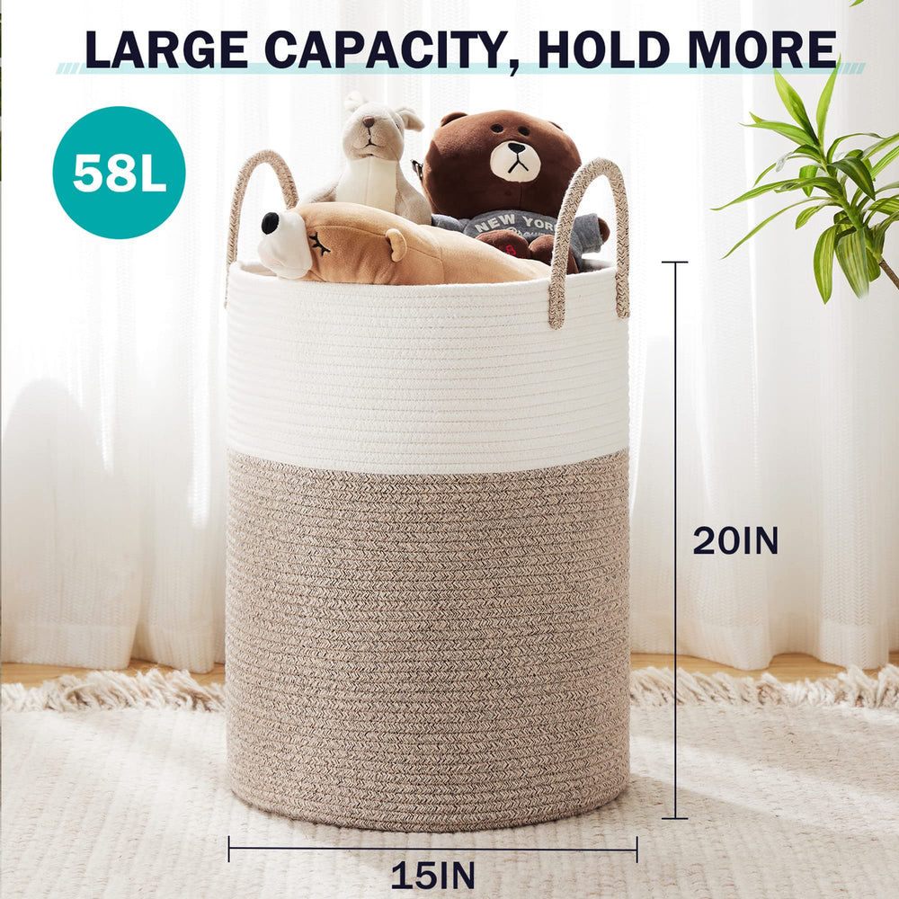 YOUDENOVA laundry hamper with sturdy handle for easy transport around bedroom or laundry area.