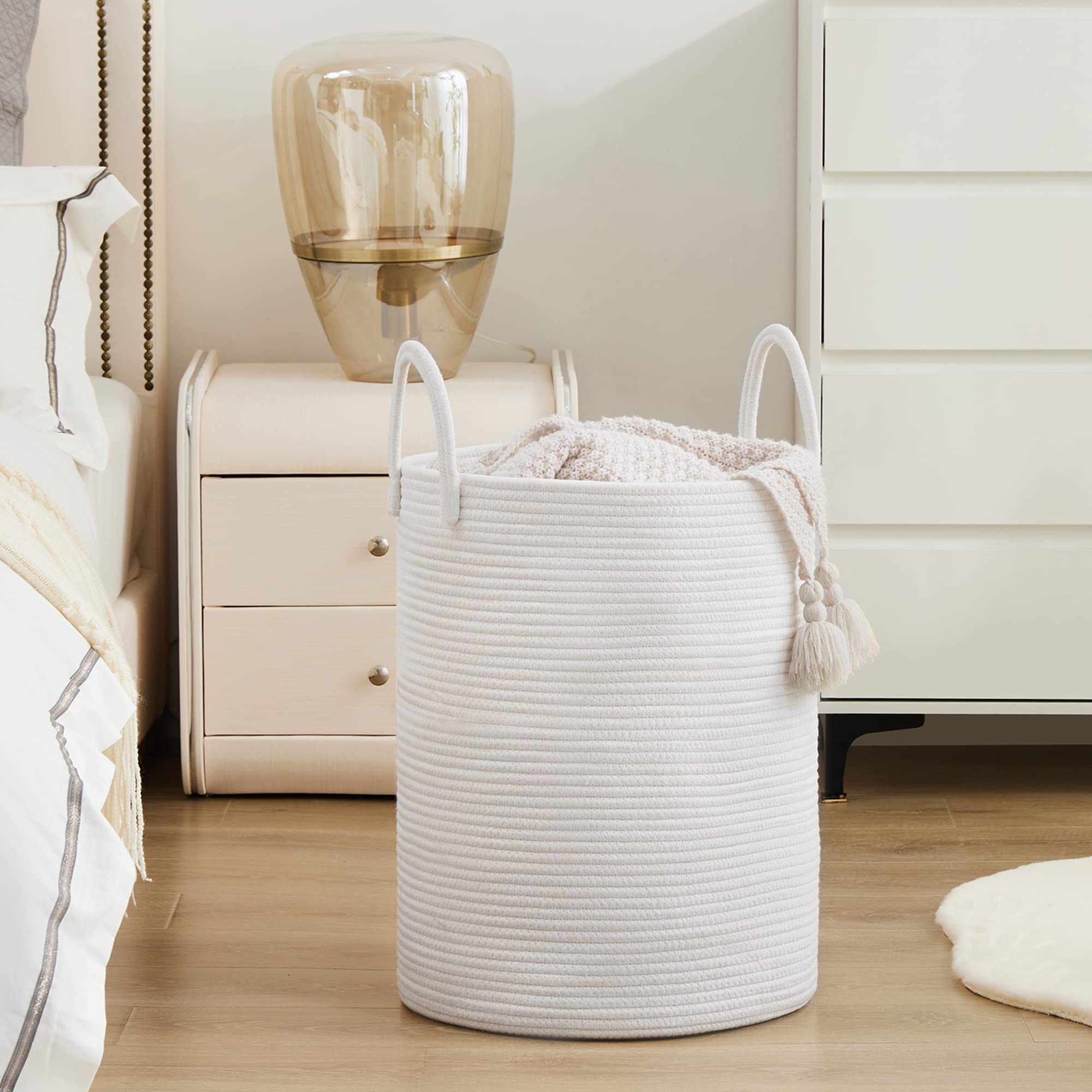 YOUDENOVA multipurpose storage basket ideal for towels, blankets, toys, and clothes