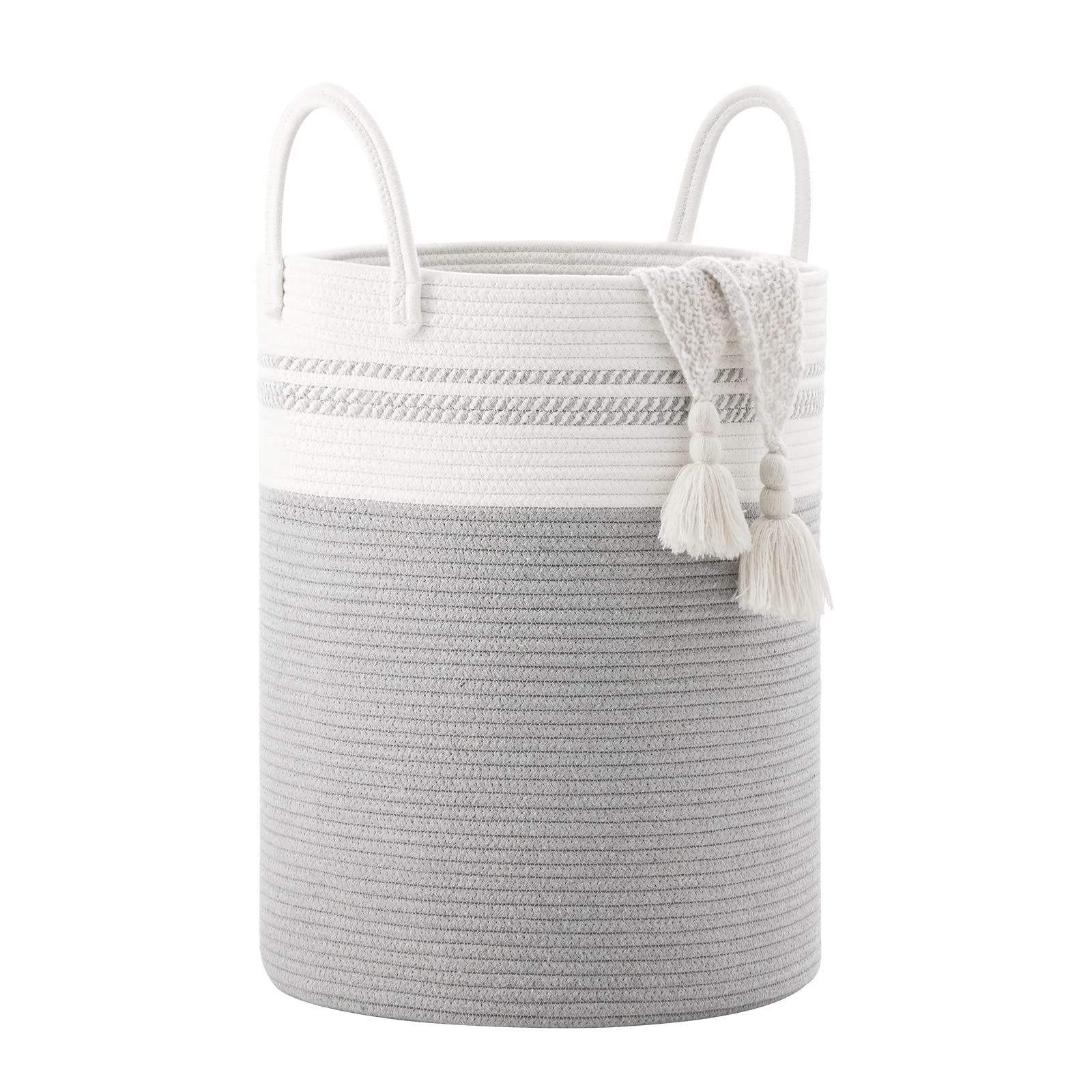 YOUDENOVA Nordic-style grey hamper adds decor touch to any room