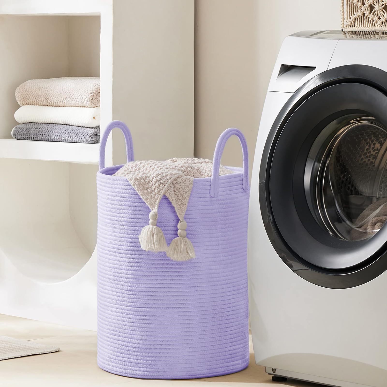 YOUDENOVA baby nursery or bedroom organization with decorative yet practical storage hamper.